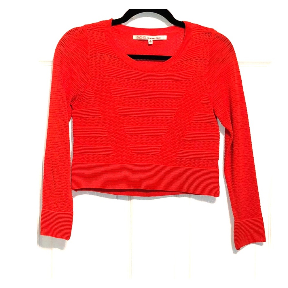 RACHEL Rachel Roy Tightly Woven Long Sleeve Crop